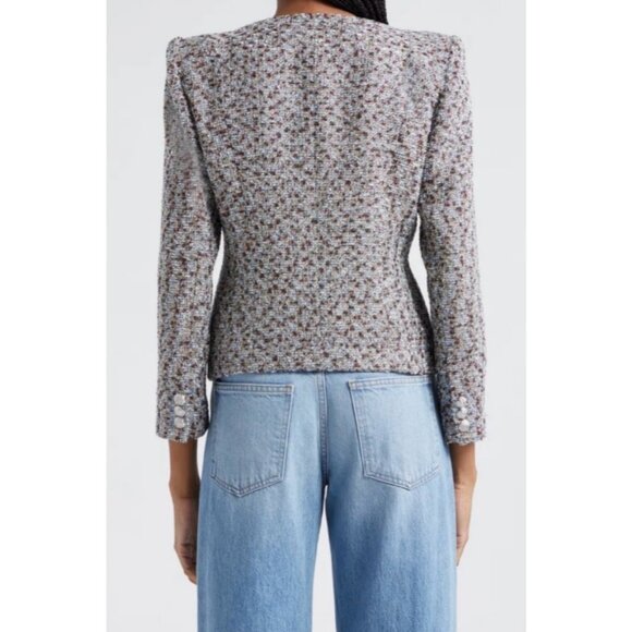 NWT Veronica Beard Ferazia Metallic Tweed Jacket in Silver Multi - Picture 2 of 11